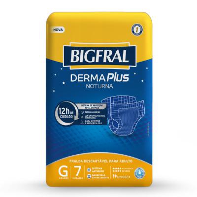 Fralda Geriátrica Bigfral Derma Plus Noturna G 7 Unidades